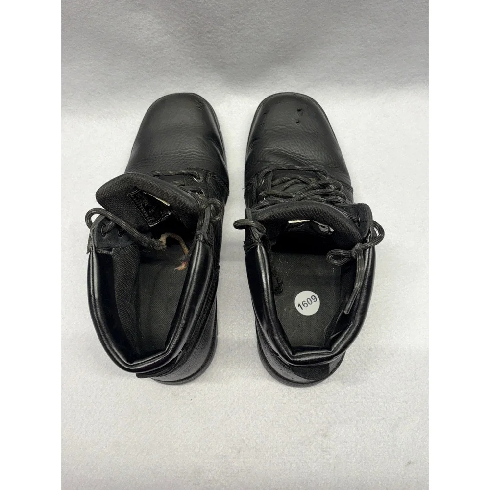 Wolverine Mens Black Leather Work Boots Lace Up Ankle Utility Shoes Size 10.5 M